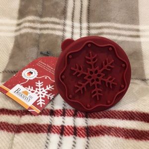 Christmas Holiday Snowflake Cookie Press Made in Germany NWT Wood Silicone